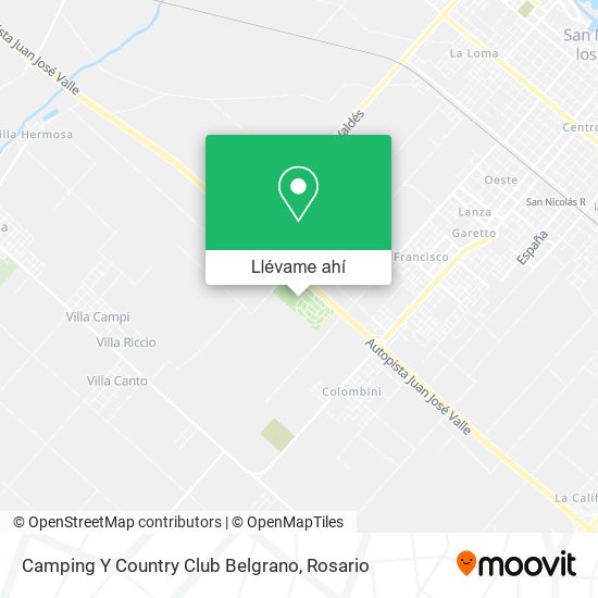 Mapa de Camping Y Country Club Belgrano