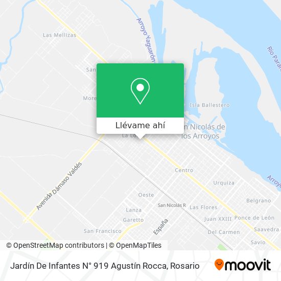 Mapa de Jardín De Infantes N° 919 Agustín Rocca