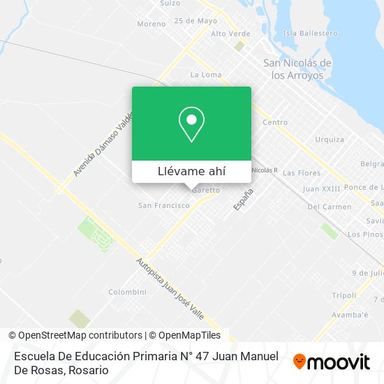 Mapa de Escuela De Educación Primaria N° 47 Juan Manuel De Rosas