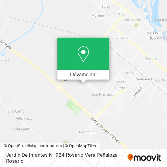 Mapa de Jardín De Infantes N° 924 Rosario Vera Peñaloza
