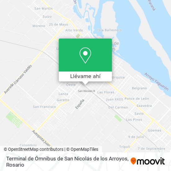 Mapa de Terminal de Ómnibus de San Nicolás de los Arroyos