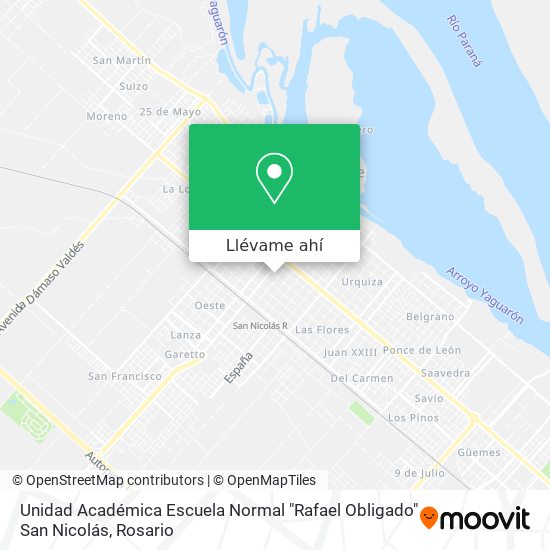 Mapa de Unidad Académica Escuela Normal "Rafael Obligado" San Nicolás