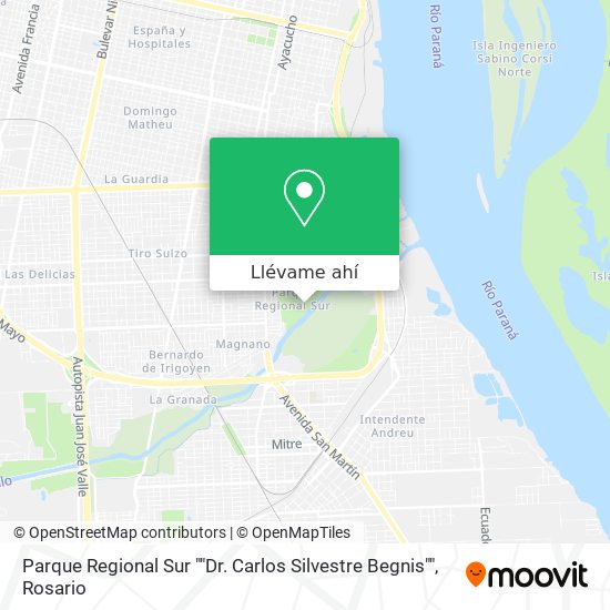 Mapa de Parque Regional Sur ""Dr. Carlos Silvestre Begnis""