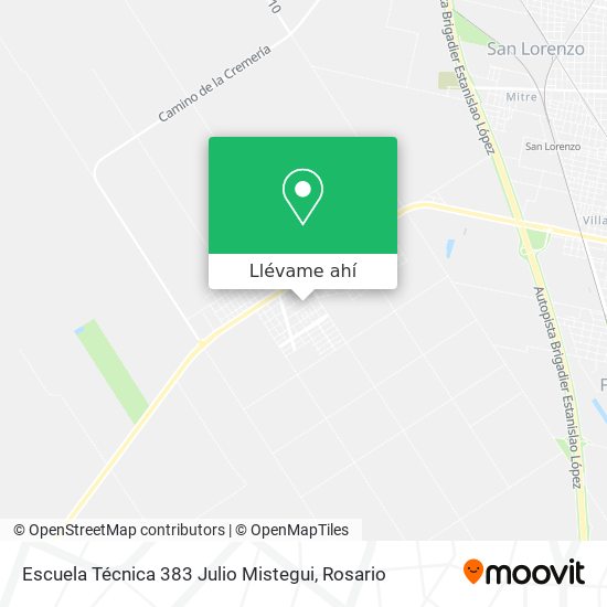 Mapa de Escuela Técnica 383 Julio Mistegui