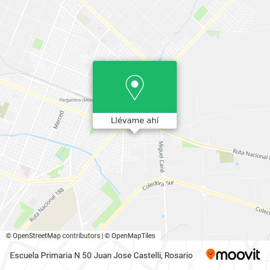 Mapa de Escuela Primaria N 50 Juan Jose Castelli