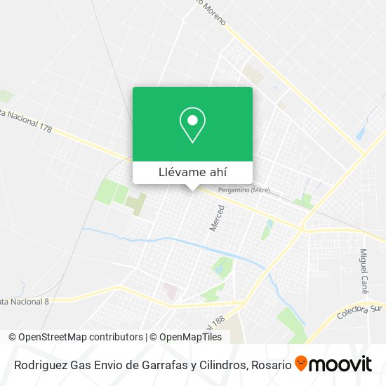 Mapa de Rodriguez Gas Envio de Garrafas y Cilindros