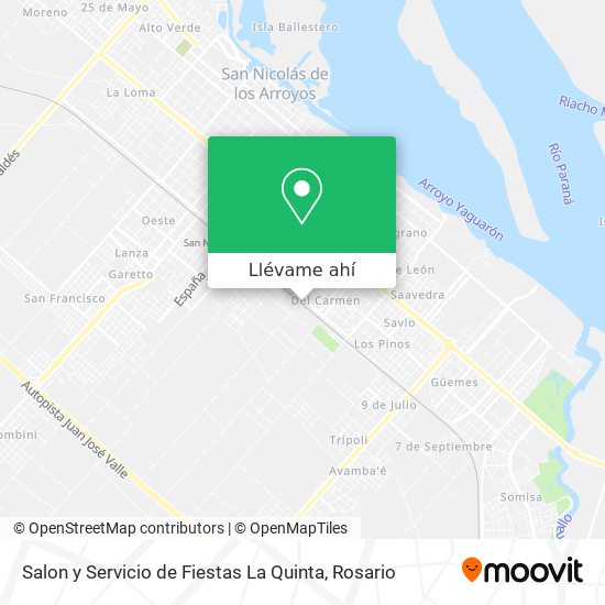 Mapa de Salon y Servicio de Fiestas La Quinta
