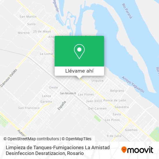 Mapa de Limpieza de Tanques-Fumigaciones La Amistad Desinfeccion Desratizacion