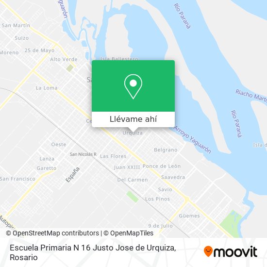 Mapa de Escuela Primaria N 16 Justo Jose de Urquiza