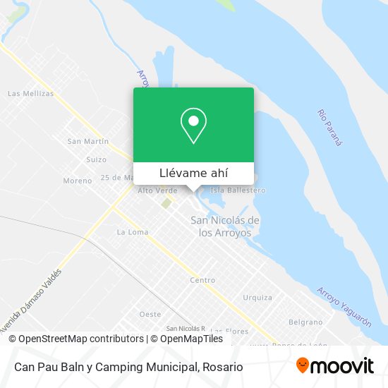 Mapa de Can Pau Baln y Camping Municipal