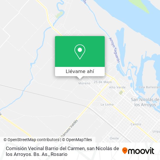 Mapa de Comisión Vecinal Barrio del Carmen, san Nicolás de los Arroyos. Bs. As.