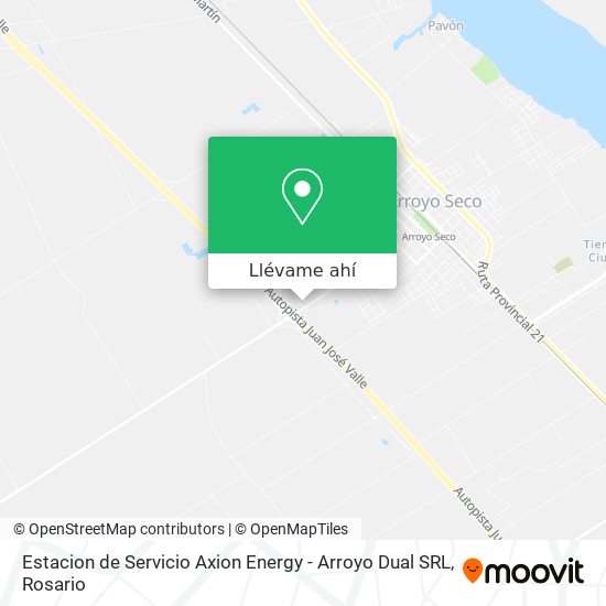 Mapa de Estacion de Servicio Axion Energy - Arroyo Dual SRL