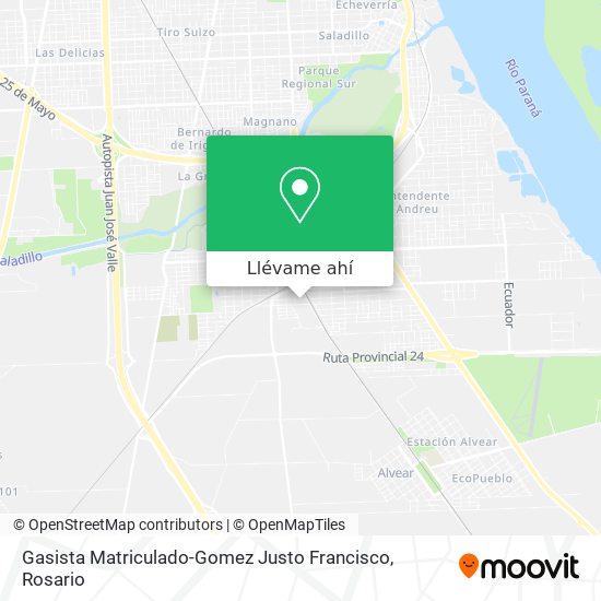 Mapa de Gasista Matriculado-Gomez Justo Francisco