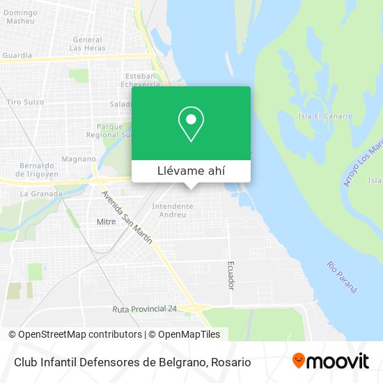 Mapa de Club Infantil Defensores de Belgrano