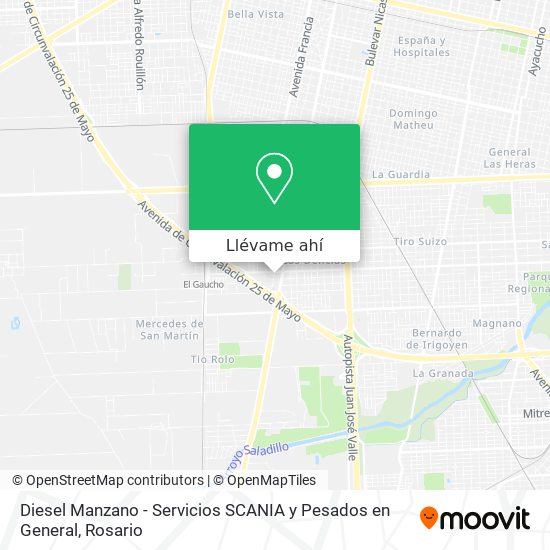 Mapa de Diesel Manzano - Servicios SCANIA y Pesados en General