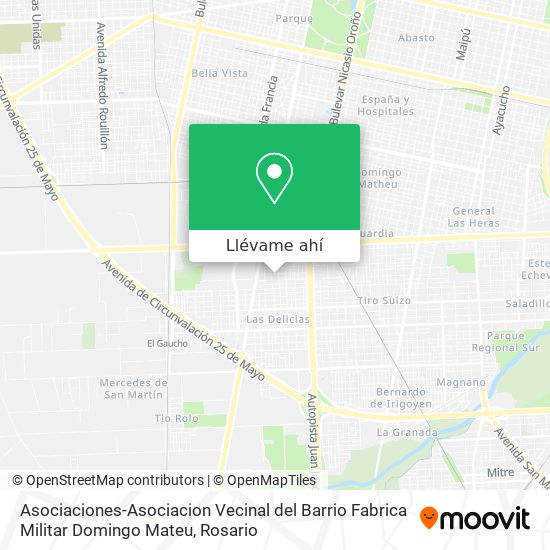 Mapa de Asociaciones-Asociacion Vecinal del Barrio Fabrica Militar Domingo Mateu