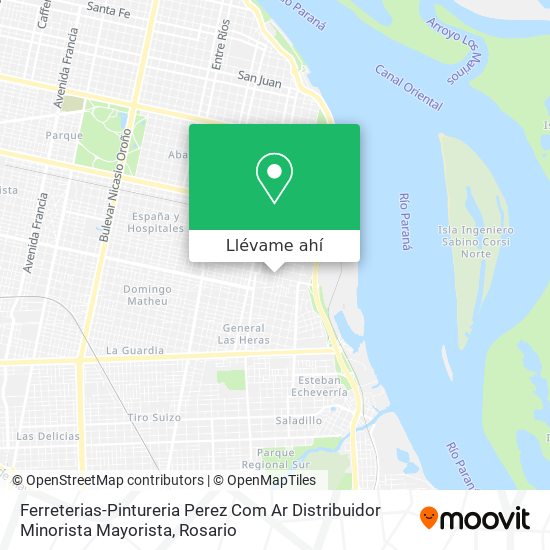 Mapa de Ferreterias-Pintureria Perez Com Ar Distribuidor Minorista Mayorista