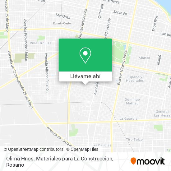 Mapa de Olima Hnos. Materiales para La Construcción