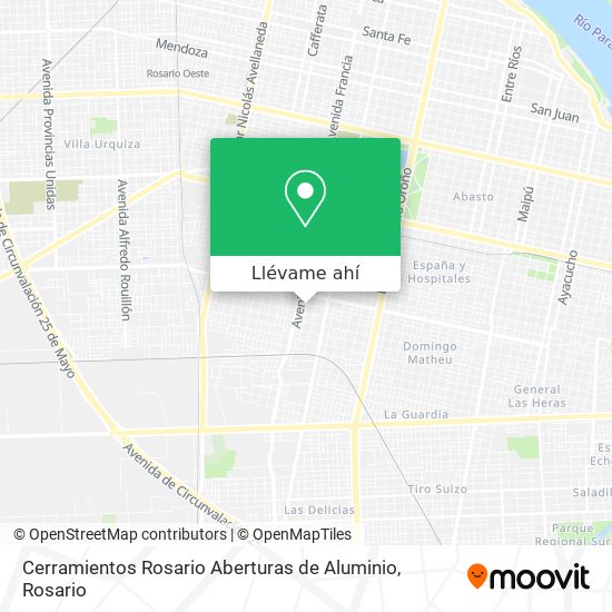 Mapa de Cerramientos Rosario Aberturas de Aluminio