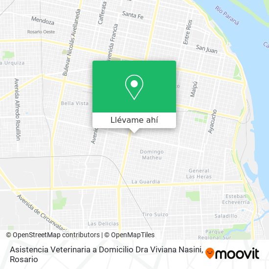 Mapa de Asistencia Veterinaria a Domicilio Dra Viviana Nasini
