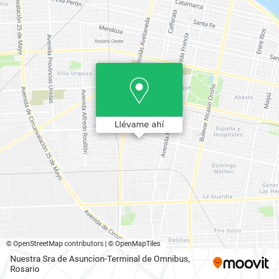 Mapa de Nuestra Sra de Asuncion-Terminal de Omnibus