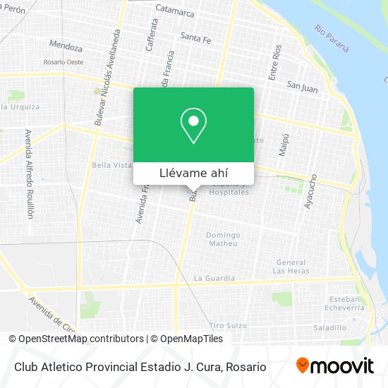 Mapa de Club Atletico Provincial Estadio J. Cura