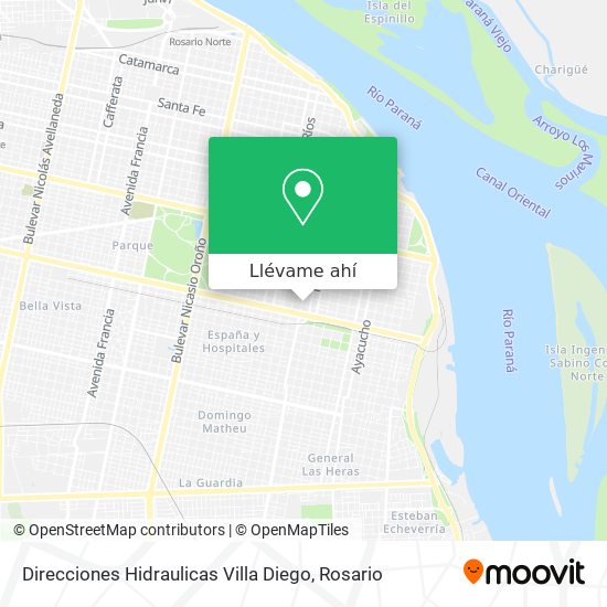 Mapa de Direcciones Hidraulicas Villa Diego