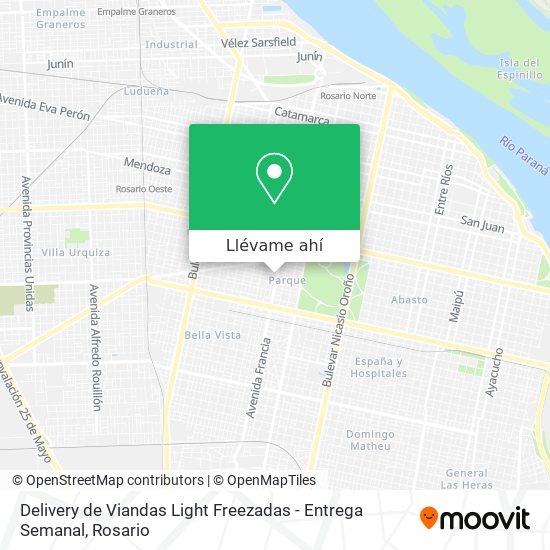 Mapa de Delivery de Viandas Light Freezadas - Entrega Semanal