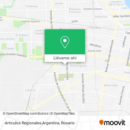 Mapa de Articulos Regionales,Argentina
