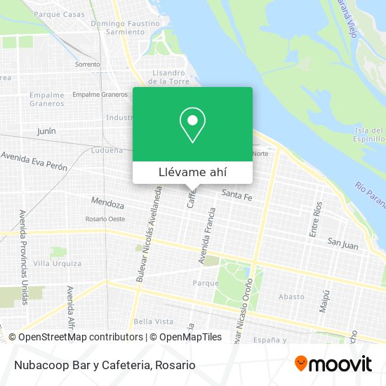 Mapa de Nubacoop Bar y Cafeteria