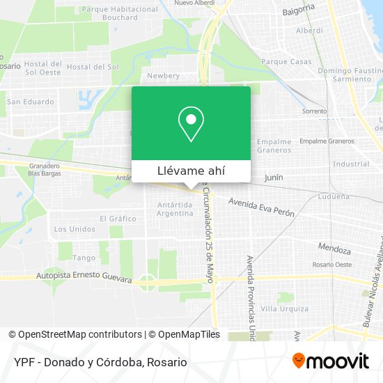 Mapa de YPF - Donado y Córdoba