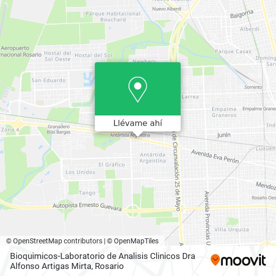 Mapa de Bioquimicos-Laboratorio de Analisis Clinicos Dra Alfonso Artigas Mirta