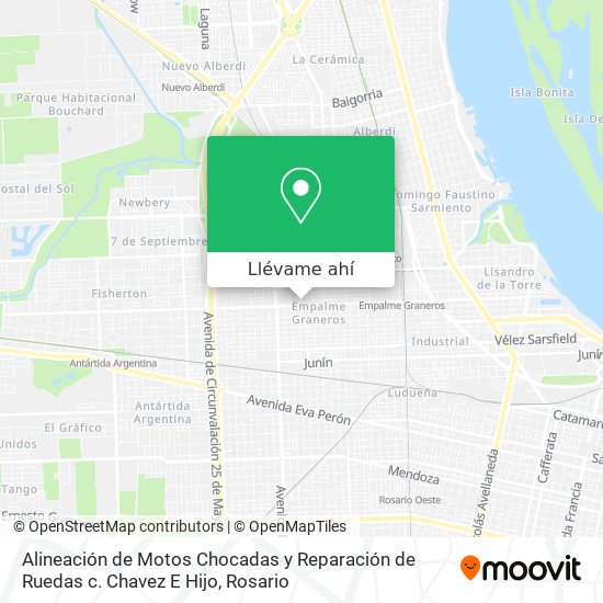 Mapa de Alineación de Motos Chocadas y Reparación de Ruedas c. Chavez E Hijo