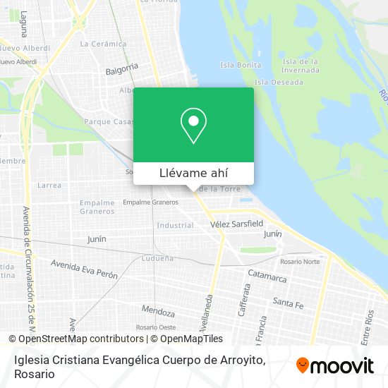 Mapa de Iglesia Cristiana Evangélica Cuerpo de Arroyito