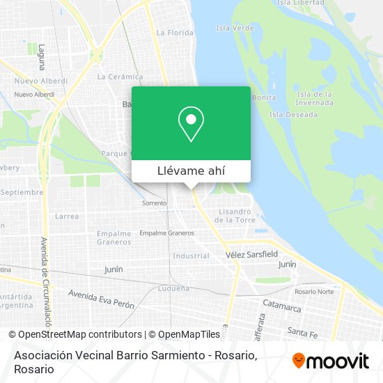 Mapa de Asociación Vecinal Barrio Sarmiento - Rosario