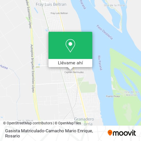 Mapa de Gasista Matriculado-Camacho Mario Enrique