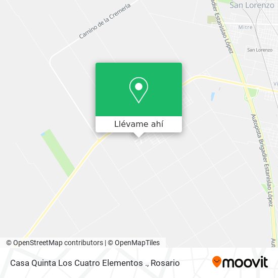 Mapa de Casa Quinta Los Cuatro Elementos .