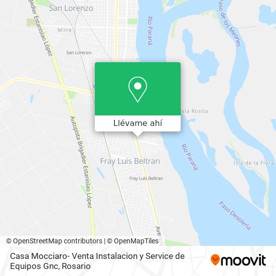 Mapa de Casa Mocciaro- Venta Instalacion y Service de Equipos Gnc