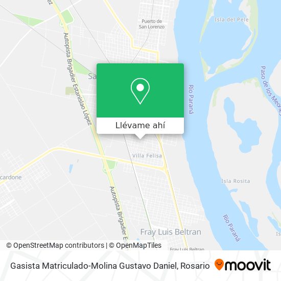 Mapa de Gasista Matriculado-Molina Gustavo Daniel