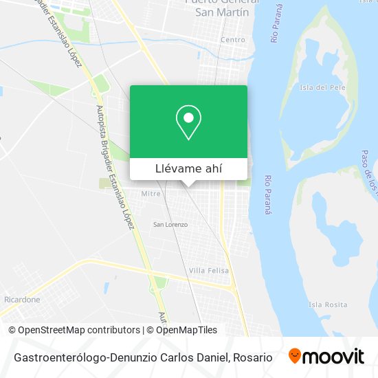 Mapa de Gastroenterólogo-Denunzio Carlos Daniel