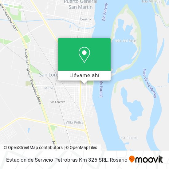 Mapa de Estacion de Servicio Petrobras Km 325 SRL