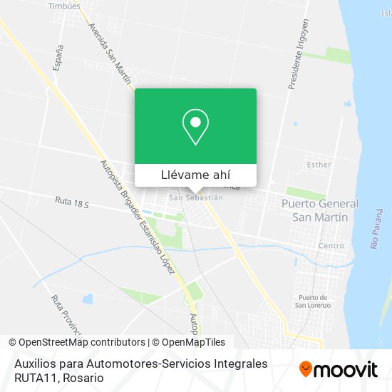 Mapa de Auxilios para Automotores-Servicios Integrales RUTA11