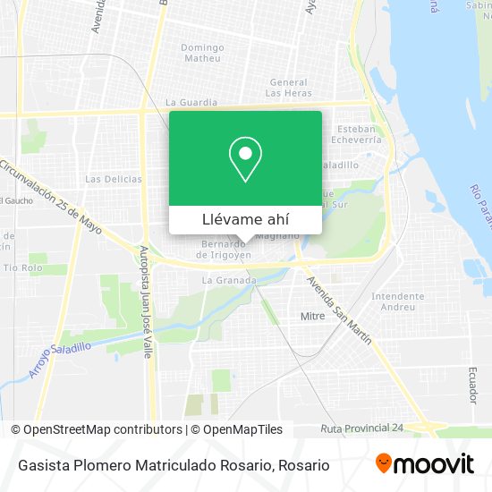 Mapa de Gasista Plomero Matriculado Rosario