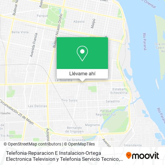 Mapa de Telefonia-Reparacion E Instalacion-Ortega Electronica Television y Telefonia Servicio Tecnico