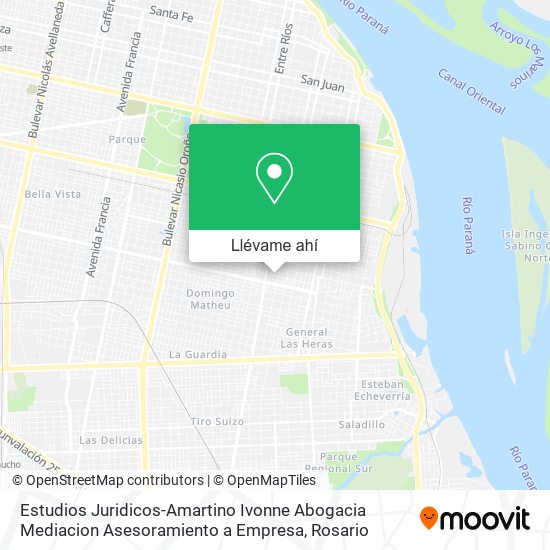 Mapa de Estudios Juridicos-Amartino Ivonne Abogacia Mediacion Asesoramiento a Empresa