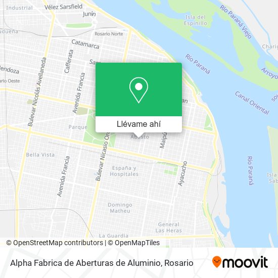Mapa de Alpha Fabrica de Aberturas de Aluminio