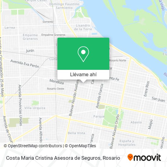 Mapa de Costa Maria Cristina Asesora de Seguros