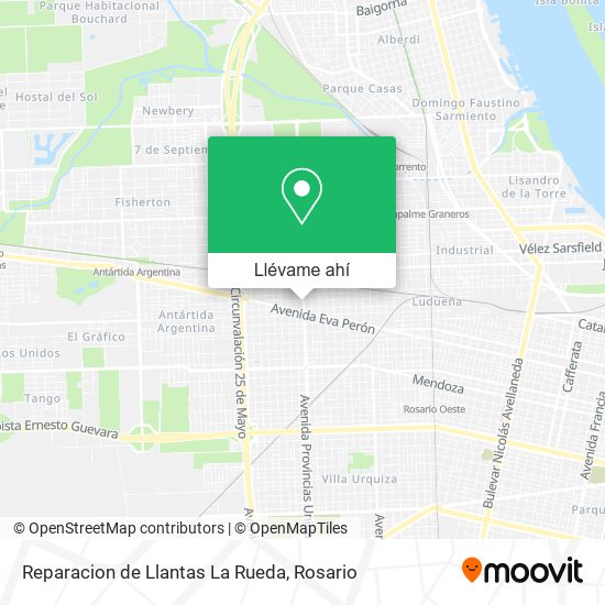 Mapa de Reparacion de Llantas La Rueda