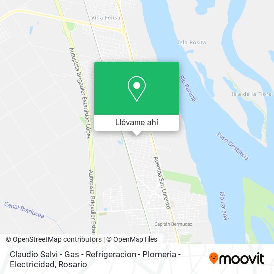 Mapa de Claudio Salvi - Gas - Refrigeracion - Plomeria - Electricidad