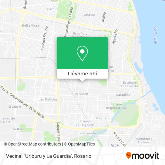 Mapa de Vecinal "Uriburu y La Guardia"